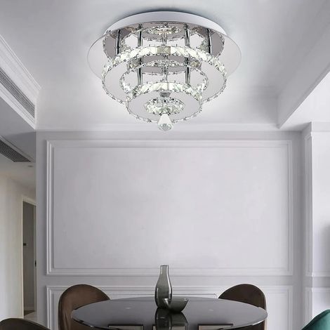 30W LED Ceiling Light Crystal Chandelier Pendant Lamp, Dimmable with Remote