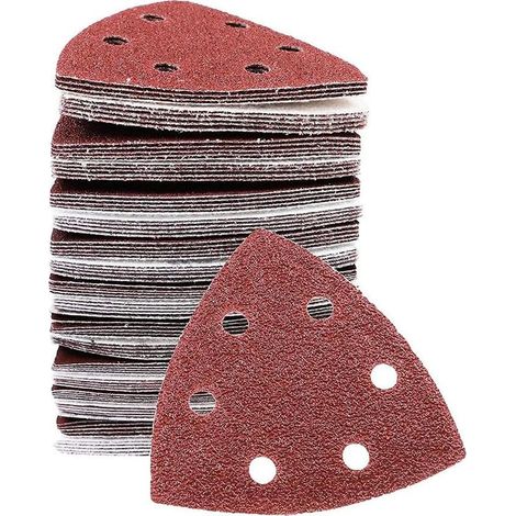 100 Pieces Feuilles Abrasives, Papier De Verre, 6 Trous Tampons De Ponçage, Papier De Ponçage, Disques De Ponçage Grains Assortis 60/80/100/120/240 Pour Le Ponçage Et Le Polissage (1/5)