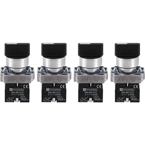 Sélecteur rotatif à 3 positions ZB2-BE101C, noir, 4 interrupteurs à verrouillage de 22 mm (2 NO) (1/5)