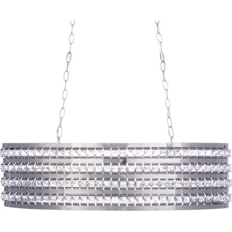 Lámpara de techo plateada 108 cm doble luz estilo glam Cavone