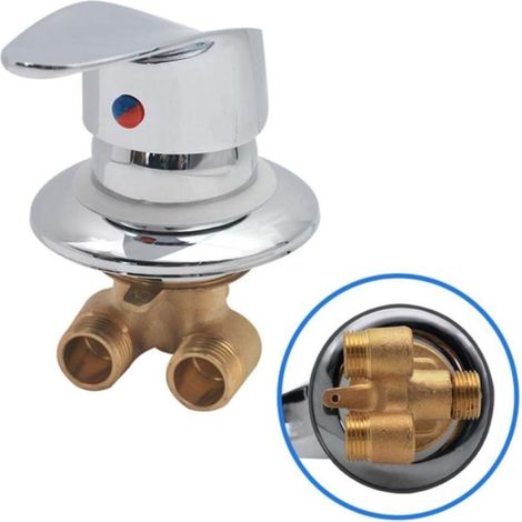 Commande de douche simple, mitigeur à insert céramique, réglage de la température, installation facile, durabilité de l'acier inoxydable, poignée polie, eau chaude