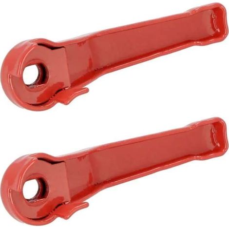 Cyclingcolors – Poignée levier de rechange 2x pour vanne à bille en acier rouge – Taille 3/8" – Diamètre des trous 5,5mm – Longueur totale 75,5mm
