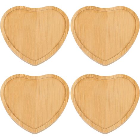 Set aus 4 Untersetzern aus Holz - Handgefertigte, verdickte und hitzebeständige Getränkeuntersetzer, geeignet für Büros, Bars und Landhäuser - Einzigartige Getränkeuntersetzer aus natürlichem Bambus z