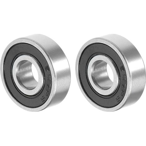 607-2RS Deep Groove Ball Bearing x 2PCS Chrome Steel Double Sealed for Mechanical Equipment and Household Appliances, [ID 7mm x OD 19mm x T 6mm] (1/5)