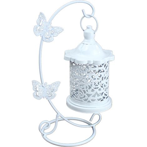 Porte-bougie Starlightmetal ajouré en forme de cage à oiseaux, lanterne suspendue, porte-bougie chauffe-plat vintage en fer, décoration pour centre de table de mariage (1/4)
