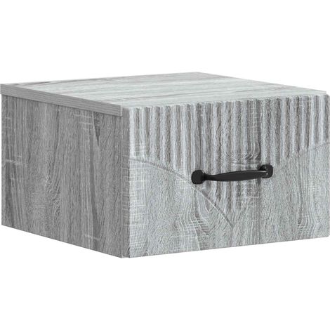 Wandmontierter Nachttisch Graues Sonoma 34,5 x 33 x 20 cm vidaXL
