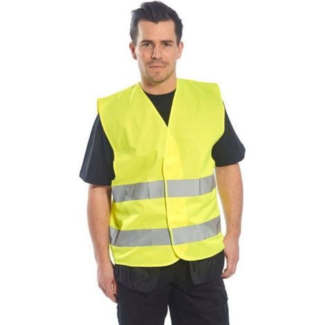 Gilet Haute Visibilité - Bande Poitrine + Bande Taille - Jaune - Taille 4X/5X (1/3)