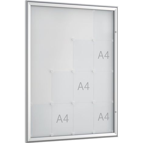 Vitrine à porte pivotante 16 x DIN A4 B930xH1275mm cadre angle intérieur (1/4)