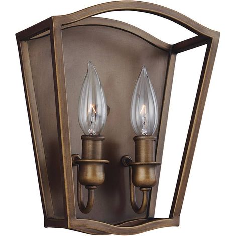 Applique Contemporanea Yarmouth Acciaio Ottone Antico Verniciato 2 Luci E14 (1/5)