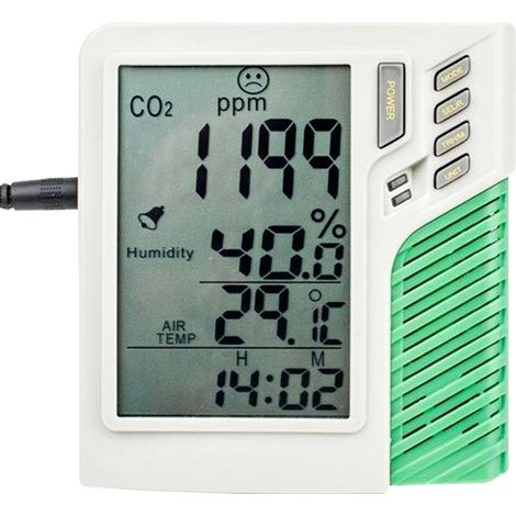 Testeur CO2 digital - Avec date sur carte SD - Température / Humidité - VDL (1/3)