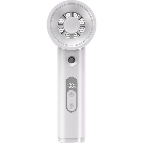 Ventilateur Brumisateur Portable Rechargeable 4000 mAh, 5 Vitesses, Mini Vaporisateur d'Eau Turbo pour Voyage, Plage et Extérieur (1/4)