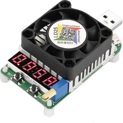 LD25 USB Elektronische Last Digitalanzeige Batterietest Einstellbarer Widerstand Spannungs- und Strommesser