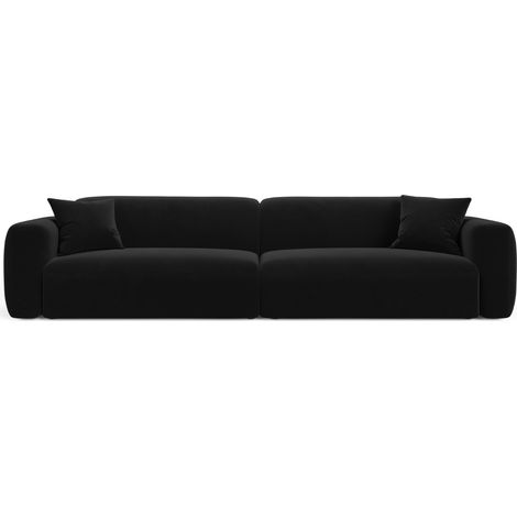 Canapé modulable 4 places en velours noir (1/4)