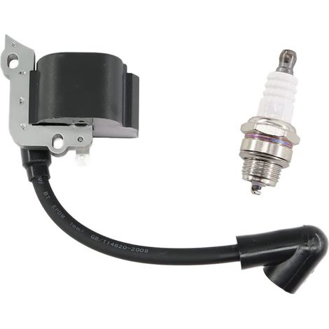 MCHNIC Bobine d'allumage avec bougie d'allumage pour Stihl FS38 FS46 FS45 FS55 FC55 HS45 HS45 KM55 Tronçonneuse de rechange 4140 400 1308