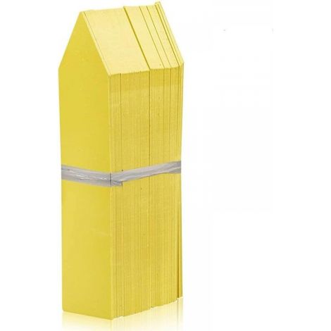 1 Lot de 100(jaune) étiquettes en plastique pour plantes , 10,2 cm (1/5)