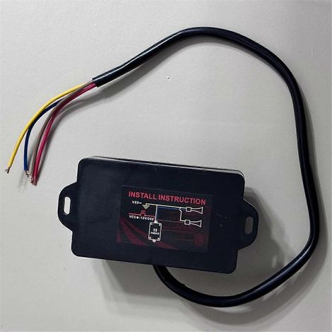 Klaxon électronique musical 12V-24V 25 tons, contrôleur et haut-parleur noir