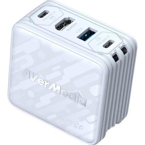 Chargeur GaN - AVERMEDIA - 100W avec Capture Vidéo FHD GC313Pro Blanc (1/4)
