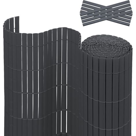 PVC Sichtschutzmatte Sichtschutz Garten Sichtschutzzaun Sichtschutzn Balkon Zaun. UV-beständig Sichtschutz für Garten Swimming Pools Balkon. Grau(90 x 400 cm)