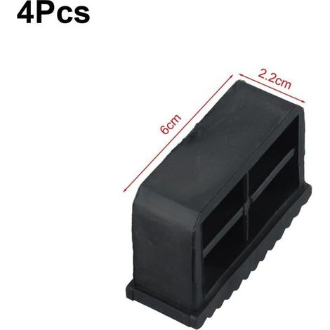 Lot de 4 patins stabilisateurs d'échelle, 60 x 22 mm, en caoutchouc antidérapant, pour pieds d'échelle pliants