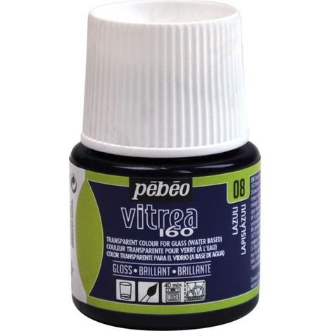 Peinture pour verre - Pébéo - Vitrea 160 - Lazuli N°08 - 45ml - Brillante (1/4)
