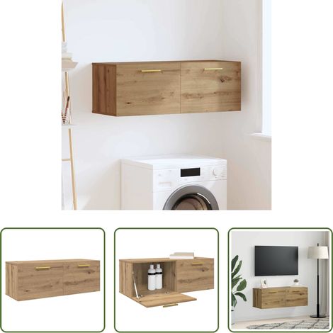 Wandregal Artisan-Eiche -  Wandschrank Artisan-Eiche 100 x 36,5 x 35 cm Holzwerkstoff (1/5)