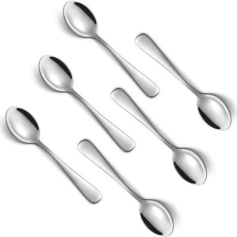 6 cucharillas de café，cuchara puntiaguda de acero inoxidable，color de alta intensidad，adecuadas para el té de la tarde，12  2.3 (1/5)