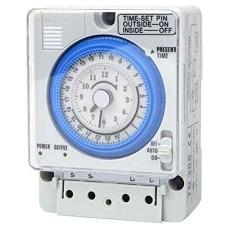 24H Programmierbares Zeitverzögerungsrelais 110-230 V AC, manueller/automatischer mechanischer Timer, für elektrische Haushaltsgeräte, Beleuchtung, Heimwerker
