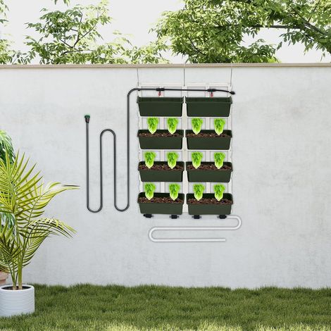 Kit de jardinière murale verticale pour balcons, ensemble de support de plantes suspendues à plusieu 67x18.6x93cm (1/5)