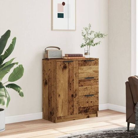 Buffet de Cuisine Rétro en Bois, Meuble de Rangement 60x30x70 cm, Desserte avec Étagères pour Salle à Manger, Salon ou Entrée, Design Vintage Chaud et Élégant (1/5)