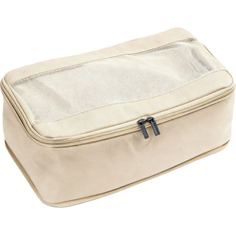 Cube de Rangement Voyage [Marque] No. 4 Café Oxford Imperméable Compression 34x12x19cm Réutilisable pour Vêtements Chaussures (1/5)