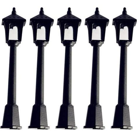 Lot de 5 mini lampadaires pour maison de poupée, lampadaires de chemin, lanternes pour jardin féerique (1/5)