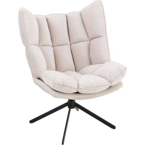 Fauteuil Relax sur Pied "Coussin" 92cm Beige (1/5)