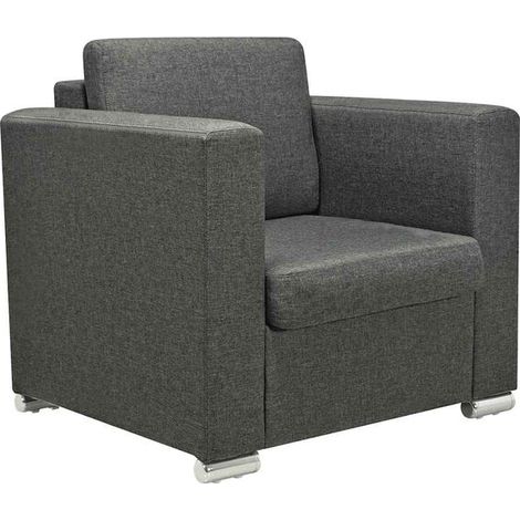 Fauteuil en tissu gris foncé (1/5)