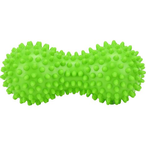 Balle de massage à picots en PVC vert pour la relaxation des muscles des fascias, des mains et des pieds, idéale pour le fitness et le yoga.-AquaForge