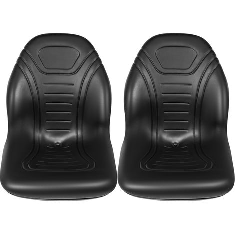 Mophorn Universal-Ersatzsitz für Traktoren, 2er-Pack kompakter Rasenmähersitz mit hoher Rückenlehne, schwarzes Vinyl, für Gabelstapler und Kompaktlader mit Befestigungsschraubenmustern