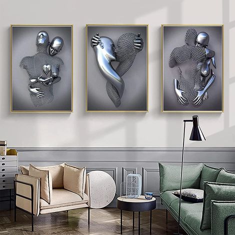 Quadro Parete Poster Artistico Trittico 3 Pezzi 60x80 cm (1/5)