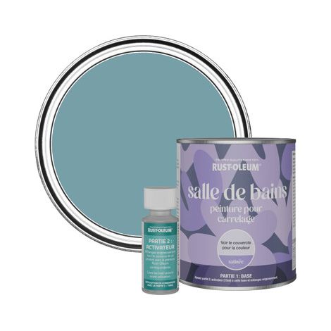 Peinture pour Carrelage de Salle de Bain, Finition Satinée - Océan 750ml (1/3)