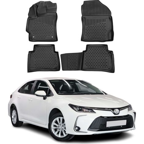 OMAC Tapis de Sol Compatible avec Toyota Corolla Berline Break 2019-2025 en Caoutchouc Noir (1/5)