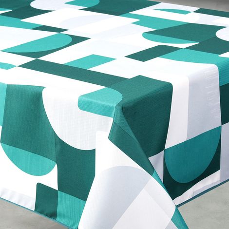 Nappe anti-tâche rectangulaire design géométrique Vert 145x240 cm