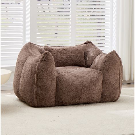 Poltrona sacco con cuscino in pelliccia sintetica OKMYHOME (1/5)