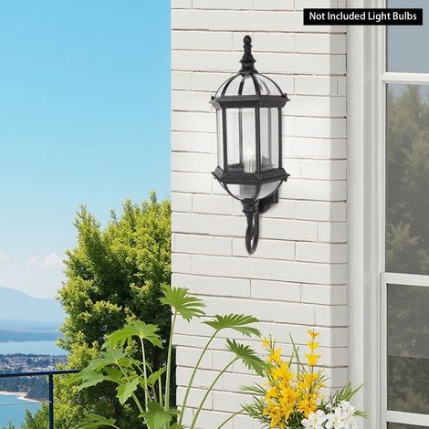 【Maison connectée】Applique Murale Exterieur, applique d'extérieur étanche IP45, Luminaire Exterieur Decoration Rustique E27 Lampe Murale Pour Maison Salon Escalier Porte De Garage Balcon [Classe énerg (1/5)