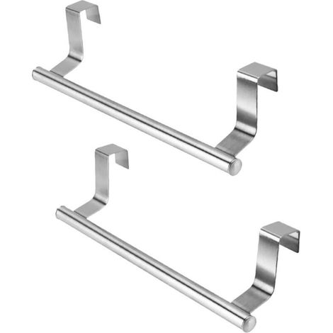 2 Pièces Porte Torchons Porte Serviette de Porte Barre Torchon Cuisine Acier Inoxydable Barre Porte Torchon à Suspendre Accroche Torchon Sans Perçage pour Cuisine Salle de Bain (1/4)