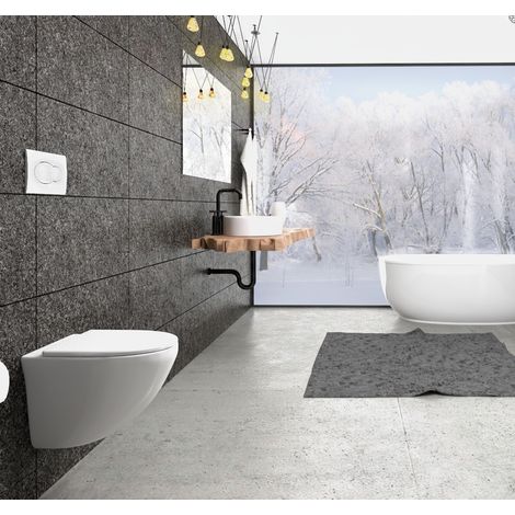 LANERI Hänge-WC Serie Flipper – Spülrandlos – Ohne Brida – Weiß Glänzend – 53,5 cm – Soft-Close WC-Sitz