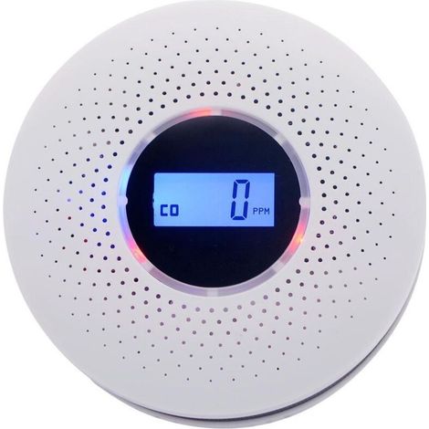 Hausalarmanlage mit Kohlenmonoxid- und Rauchmelder, hochpräzisem LCD-Digitaldisplay, 2-in-1-Rauch- und Kohlenmonoxidmelder (Batterie nicht im Lieferumfang enthalten)