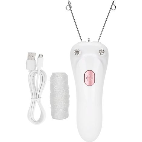 Épilateur électrique à fil de coton rechargeable par USB (avec câble USB et fil de coton) (rose) (1/5)