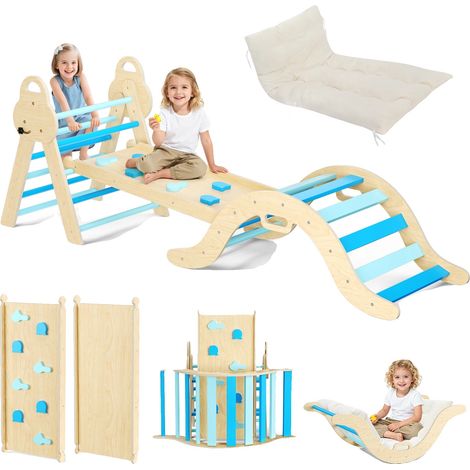 Klettergerüst für Kleinkinder, Mehrzweck-Spielbereich, sicherer Indoor-Spielspaß, 7 in 1 (1/2)