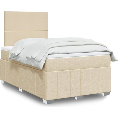 Boxspringbett mit Matratze Creme 120x200 cm Stoff