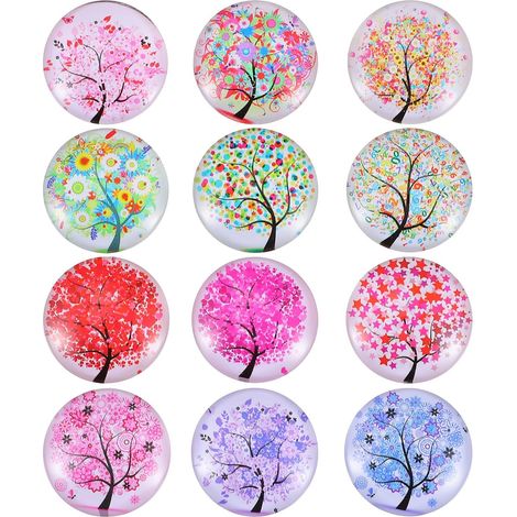 de 12 aimants ronds pour réfrigérateur motif arbre de vie (1/5)