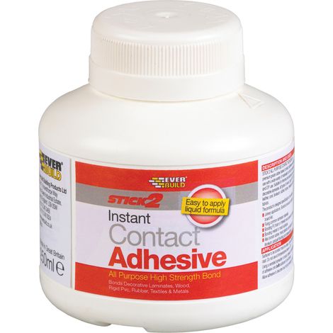 Everbuild Sika STICK2 All-Purpose Contact Adhesive, 250ml - High-Performance Beige Adhesive for Multiple Surfaces (1/4)