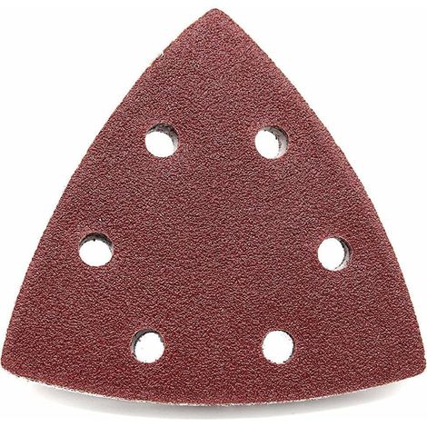 Lot de 20 - 90 mm Papier Abrasif Ponçage Triangulaire 6 Trous Multi-Fonctions Grain 120 - Papier Abrasif Tampon - Remplacement Rapide (1/5)